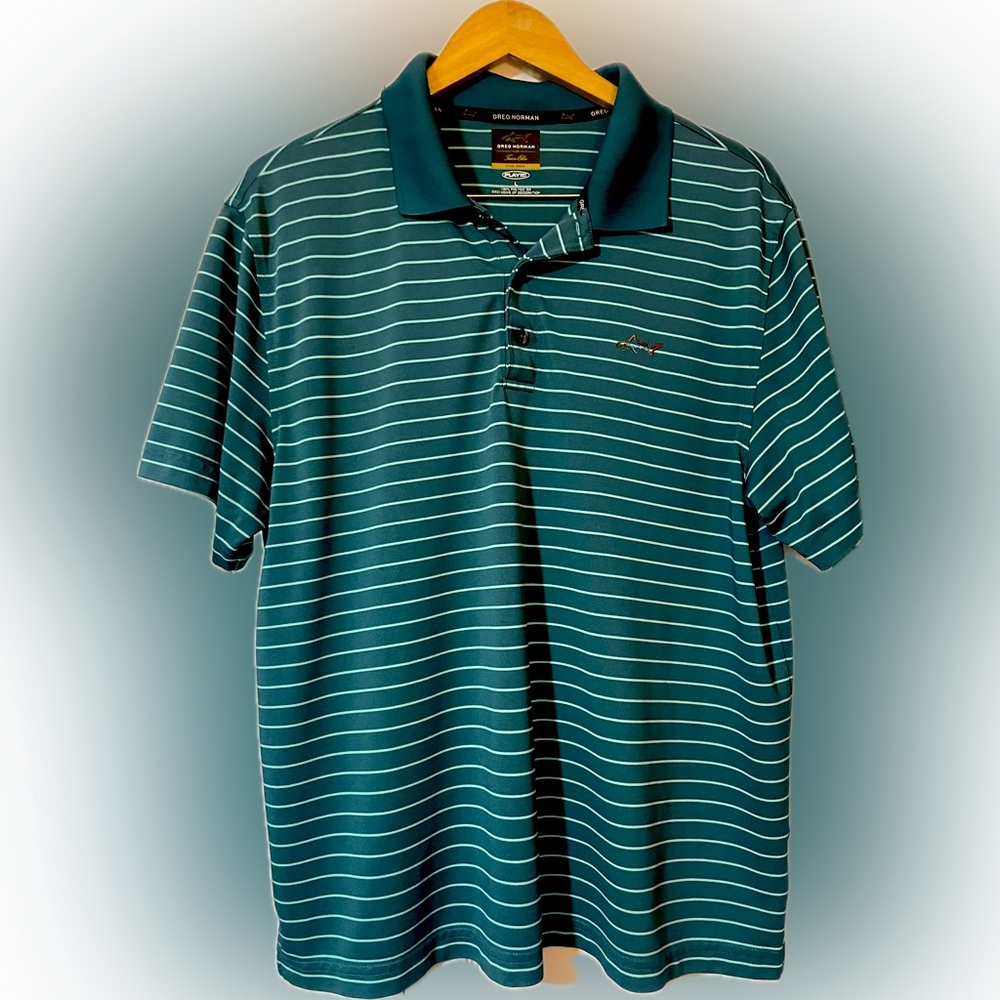 Greg Norman Polo Shirt Men’s Large Teal Green EUC